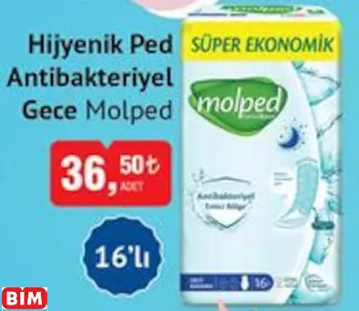 MOLPED HİJYENİK PED ANTİBAKTERİYEL GECE